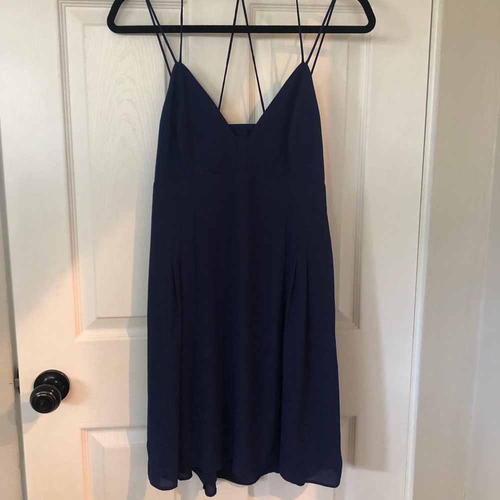 Navy Blue Strappy Mini Dress